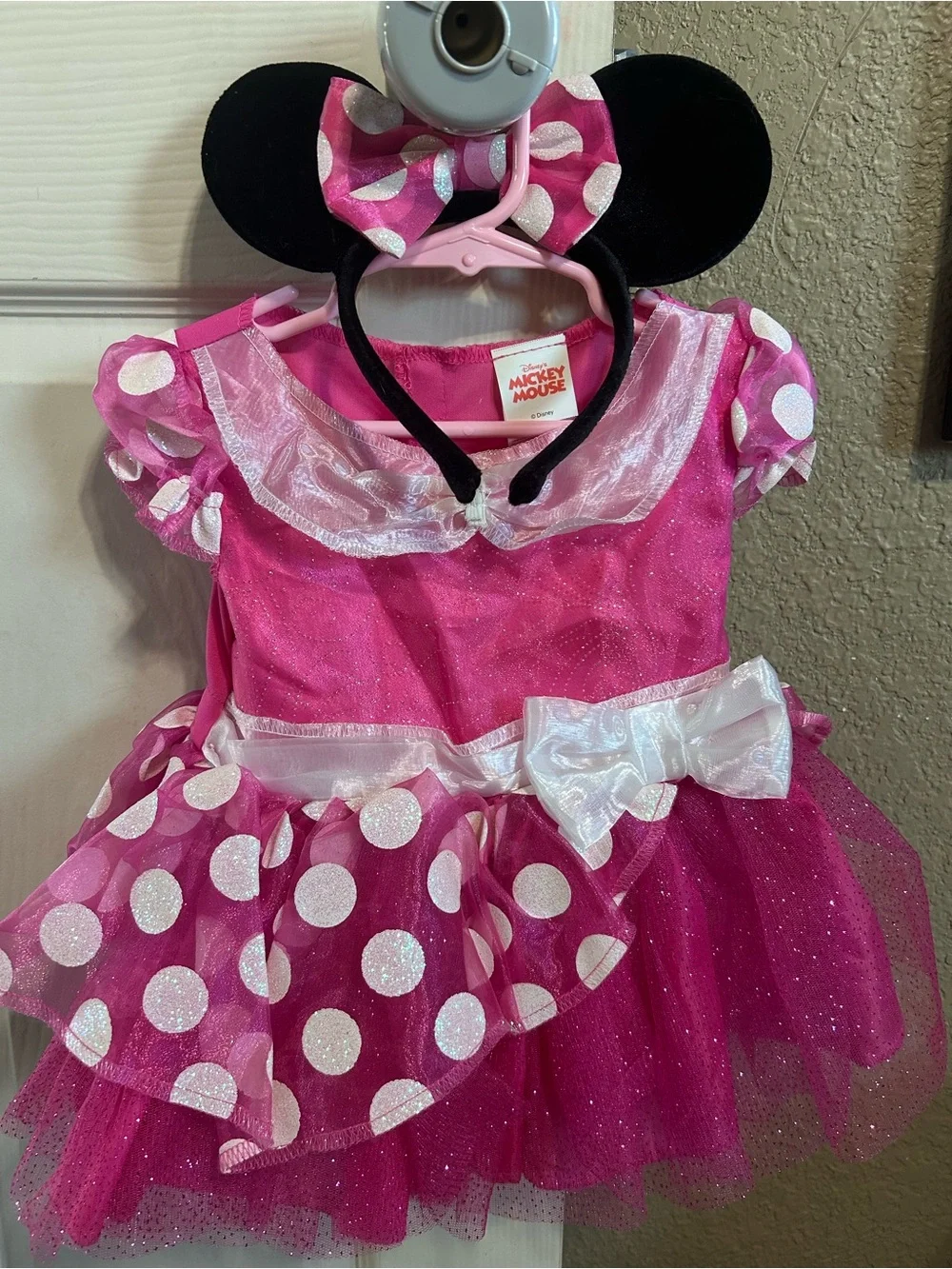 Disney Hot Pink Polka Dot Minnie Mouse Costume with Headband